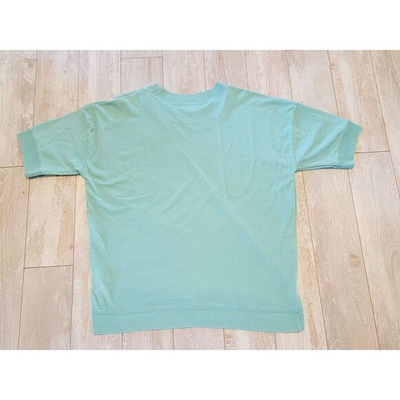HM Abernathy L Vintage Shirt Unisex Mint‎ Green 1990's Round Neck Pocket - Picture 1 of 5